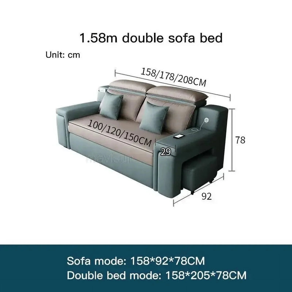 Multifunctional Technology Cloth Sofa Bed U84960