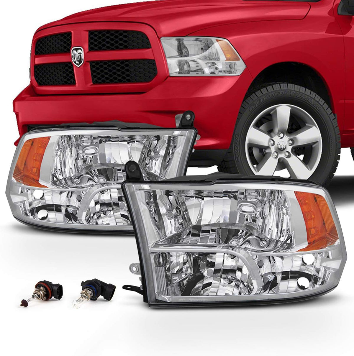 Black Headlight Driver and Passenger Side Q180160