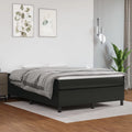 Black Faux Leather Bed Frame with Mattress and Topper E81992
