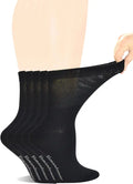 5 Pairs Seamless Diabetic Crew Socks Non-Binding Top L Y11516