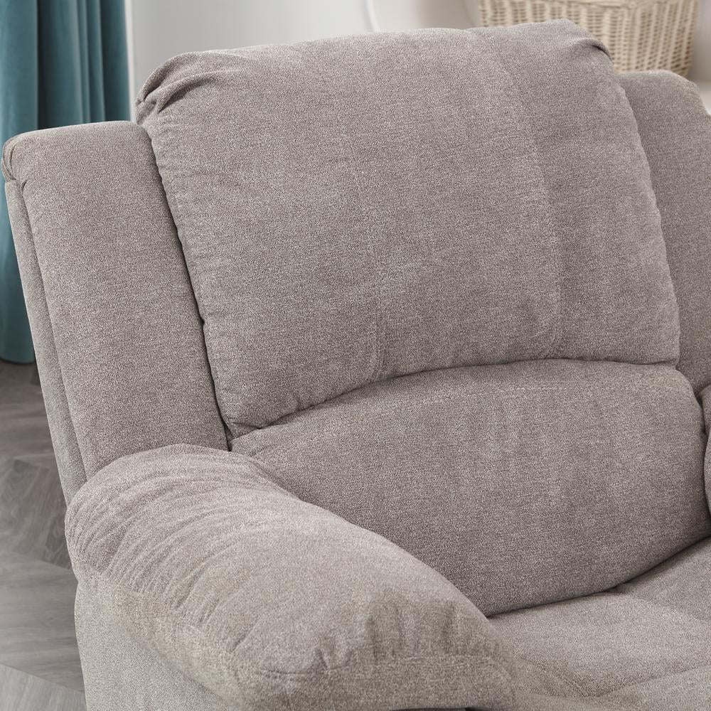 Ash Grey Microfiber Glider Rocker Recliner I694