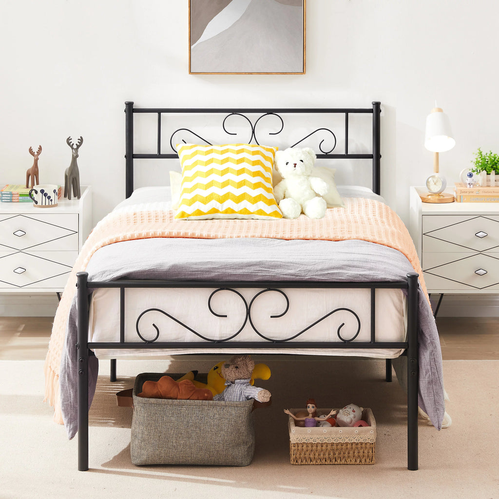 Twin Metal Platform Bed Frame with Headboard D393578