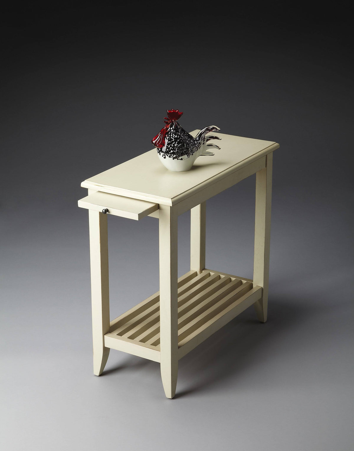 White Chairside Table C30302