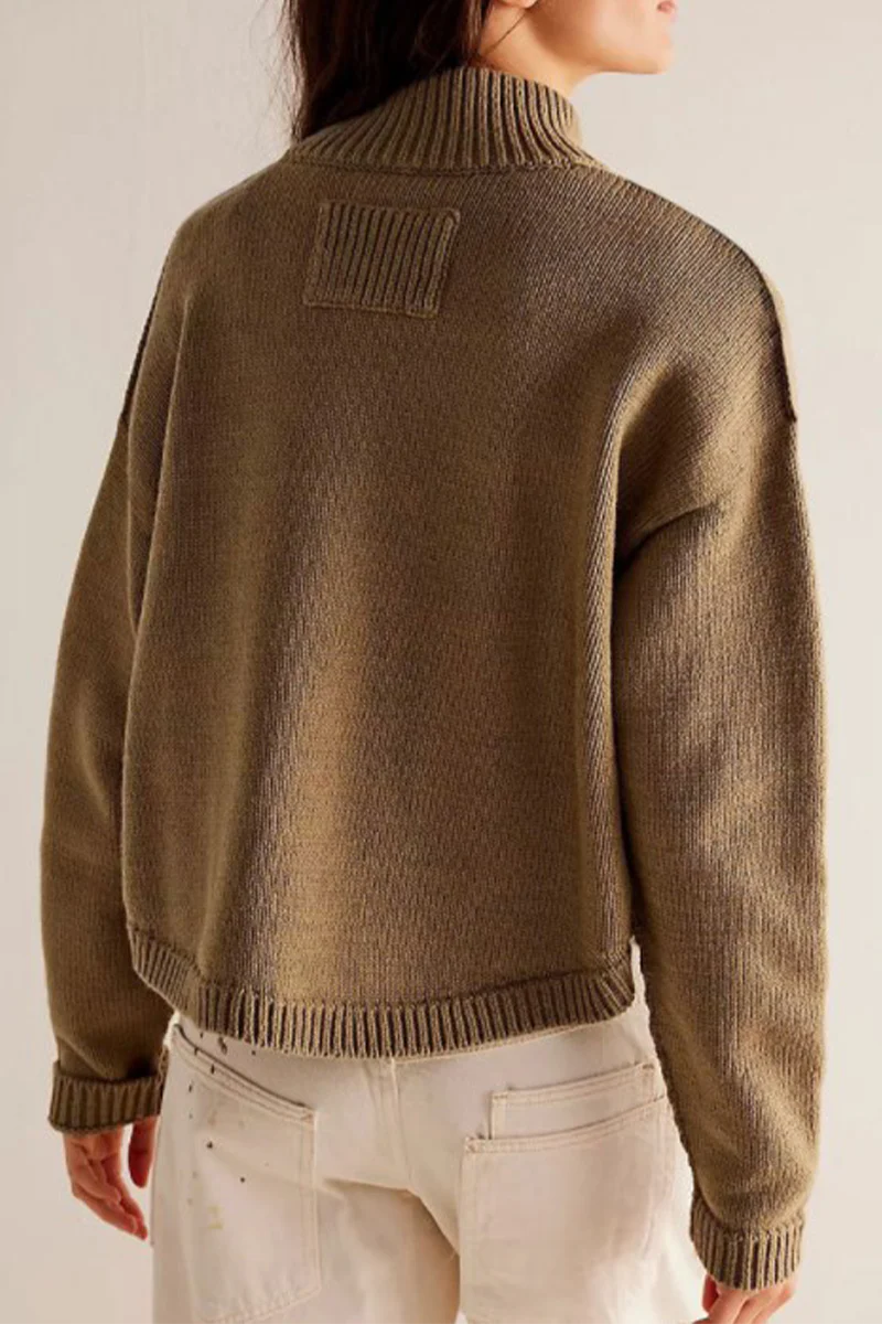 Solid Color Mandarin Collar Outerwear Q916491