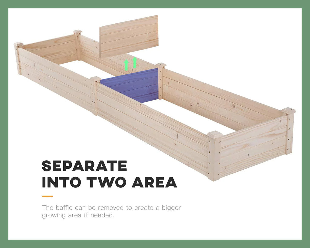 96 x 24.5 x 10 Inch Wood Raised Garden Bed Y506333
