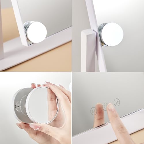 White Hollywood Vanity Mirror with 12 Dimmable Bulbs I9150