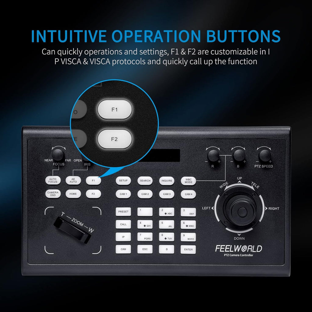 PTZ Camera Controller with Joystick and Keyboard Control LCD Screen PoE Supported K61515