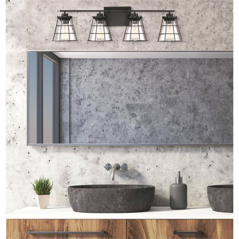4 Light Black Bath Bar Q8410