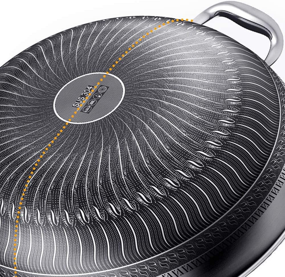 Stainless Steel Non Stick Honeycomb Frying Pan with Glass Lid F5602