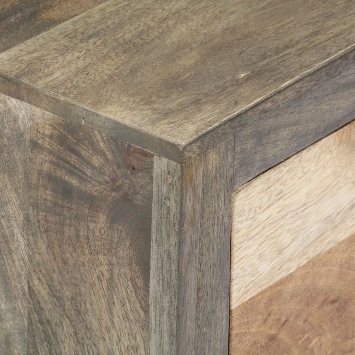 Mango Wood Side Cabinet with Door and 3 Storage Drawers D2508
