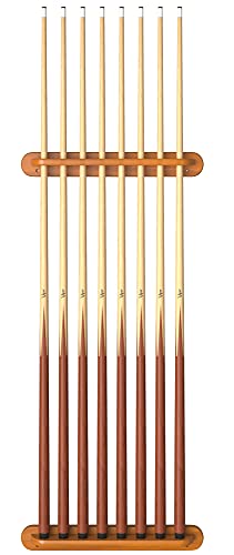 Solid Oak Wall Mounted Pool Cue Rack, Holds 8 Cues L966