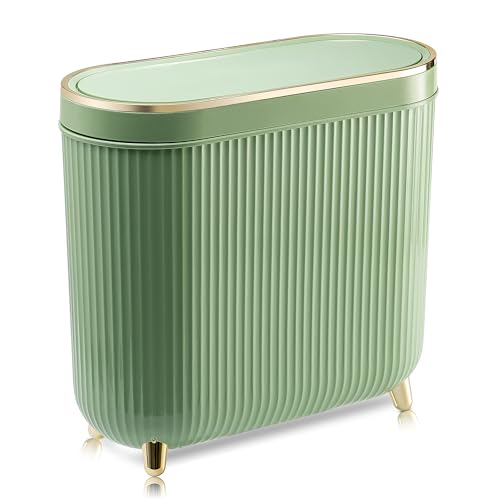 3.1 Gallon Narrow Plastic Trash Can with Lid N560