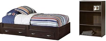 2 Piece Bedroom Set with Platform Bed and Bookcase A734847