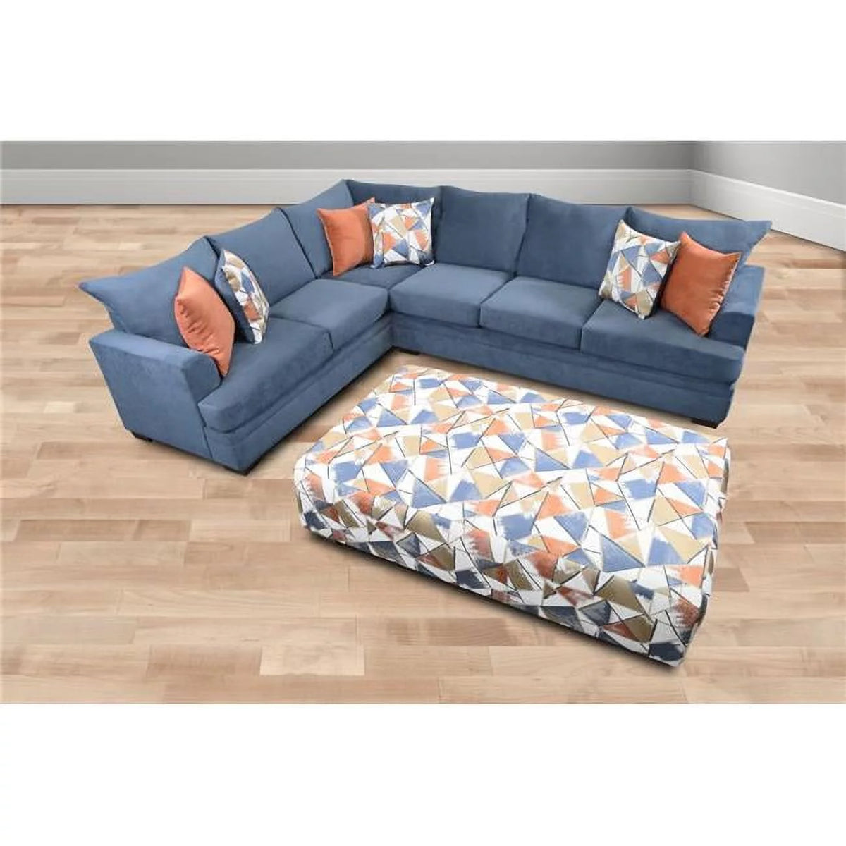 Oversized Navy Corner Sectional T579