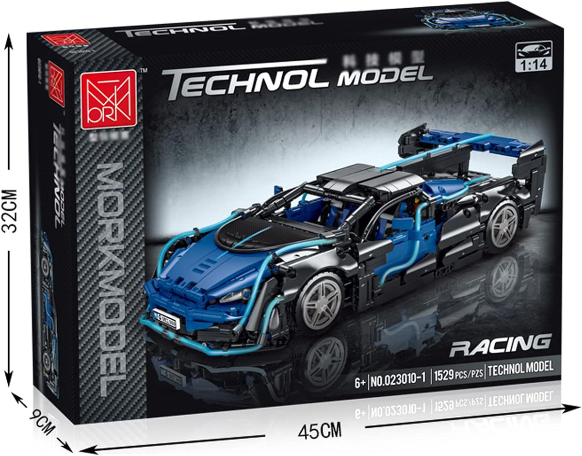 Blue and Black 1:14 Scale Sports Car Building Blocks Set (1529 Pcs) E475043