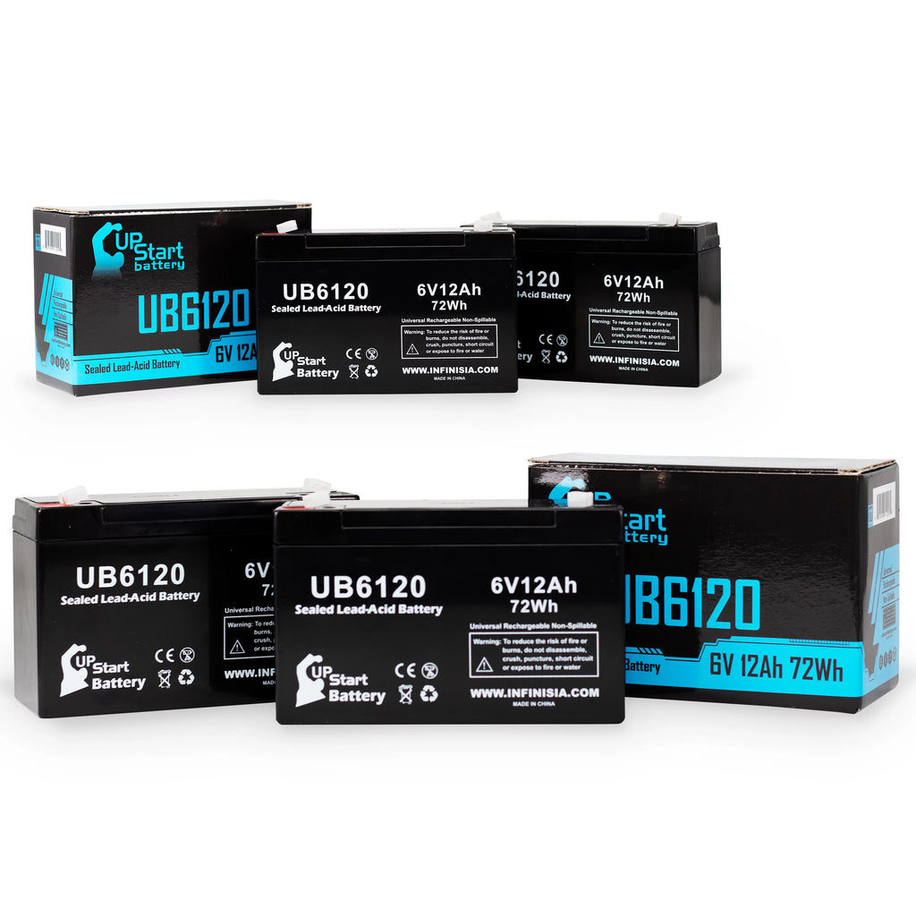 6V 12Ah Sealed Lead Acid Battery with F1 to F2 Terminal Adapters V328