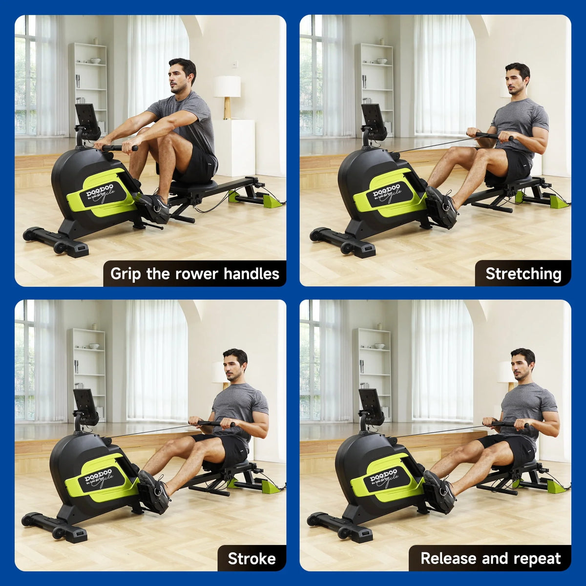 Magnetic Rowing Machine Foldable with 8 Level Adjustable Resistance Q49883