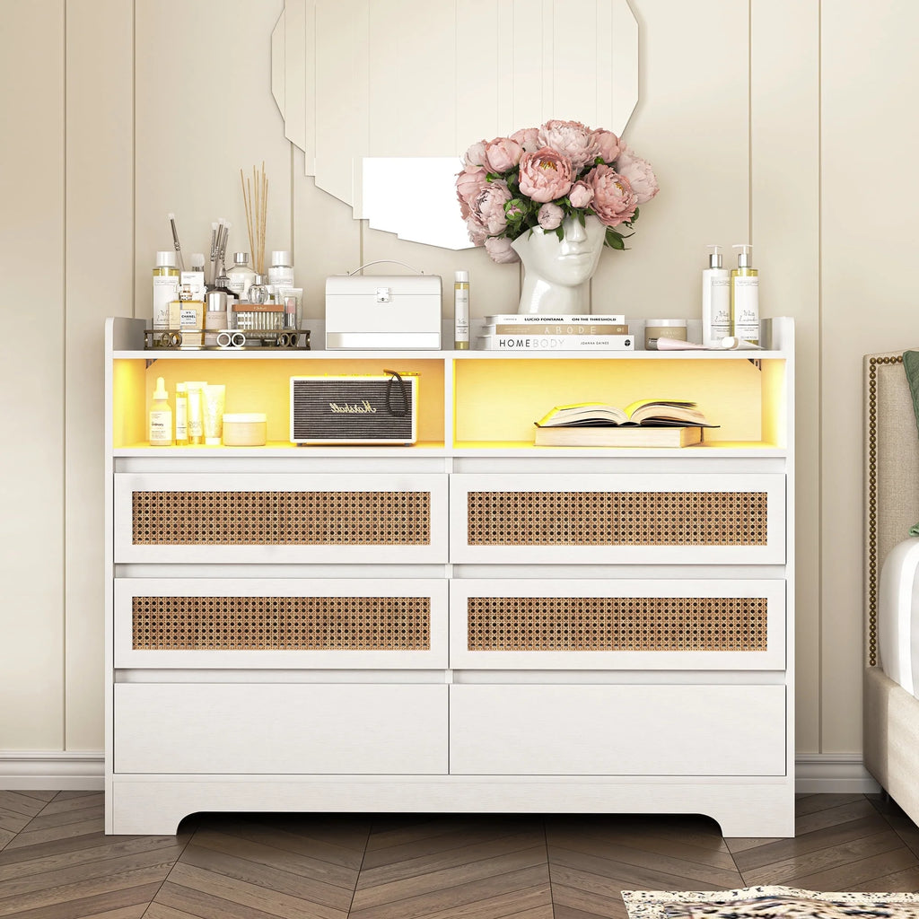 White 6 Drawer Dresser I241503