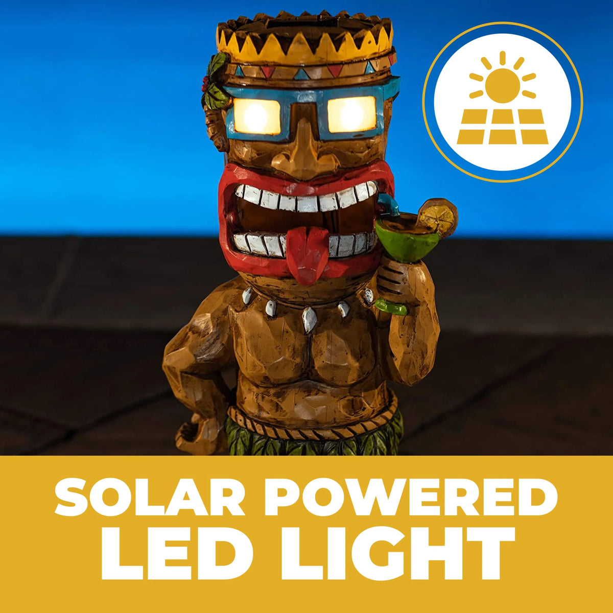Tiki Solar Powered Led Outdoor Decor Garden X58741