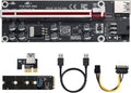 2 Pack PCIE Riser 1X to 16X Graphics Extension Adapter Card with USB 3.0 Cable B340715