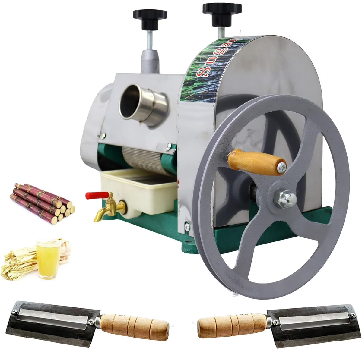 Manual Sugarcane Juice Extractor with Stainless Steel Shell J17586