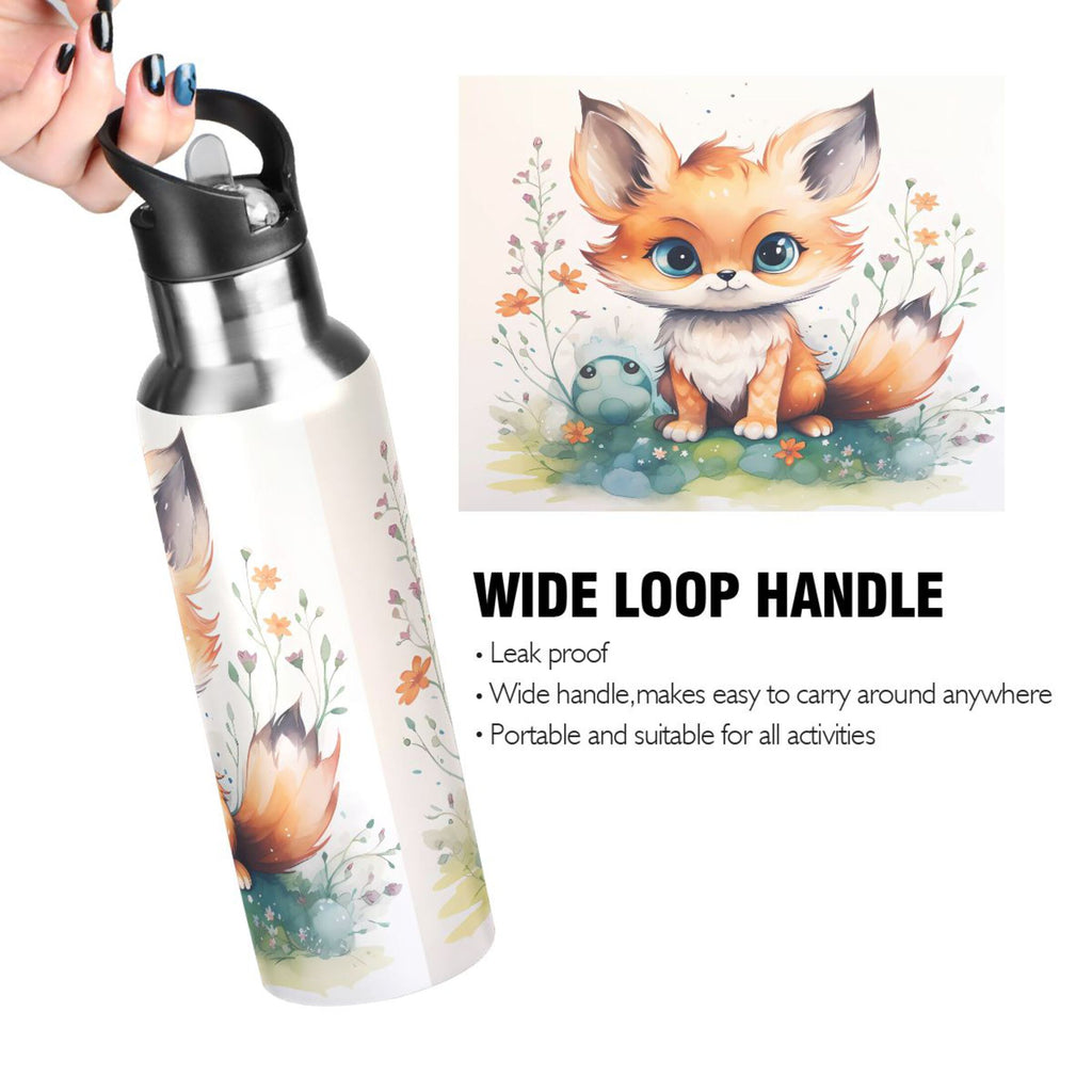 Stainless Steel Insulated Thermos Vacuum Flask Water Bottle with Straw Lid U3043