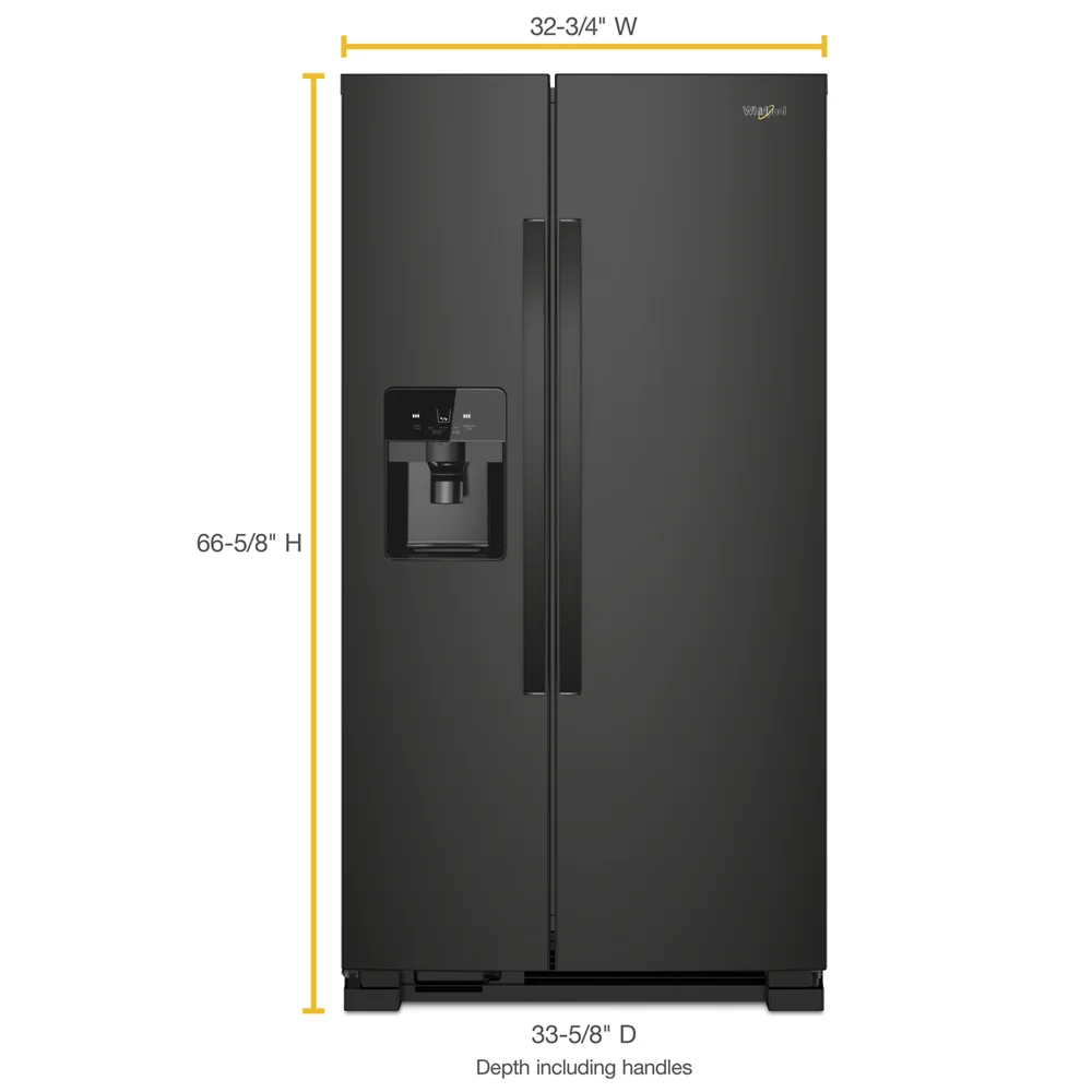 Freestanding Side by Side Refrigerator, 21.4 Cu. Ft. Total Capacity, Frameless Glass W438