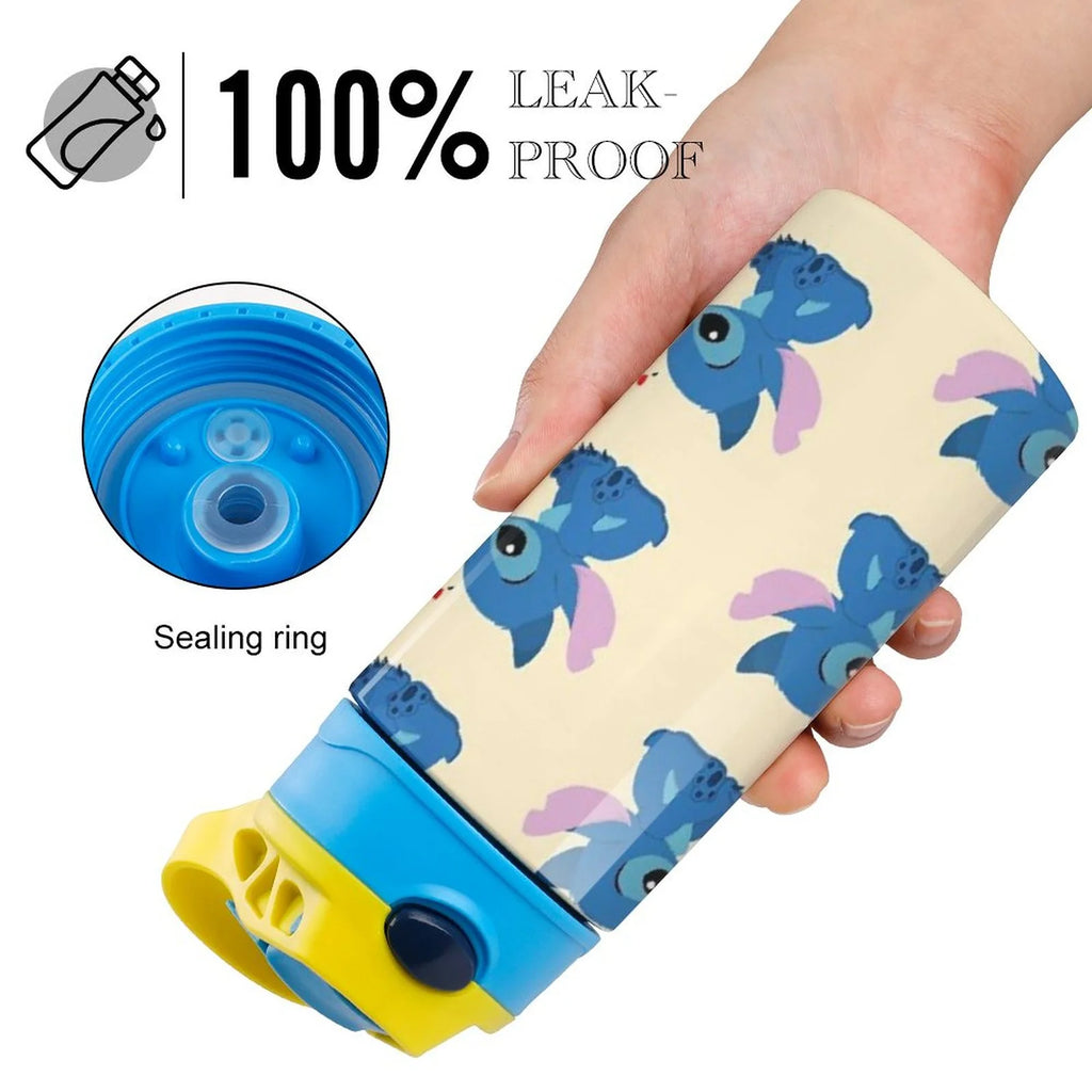 Animal Stitch Cartoon Children's Water Bottle Vacuum Insulated Stainless Steel Cup With Straw Toddler Thermoses C168