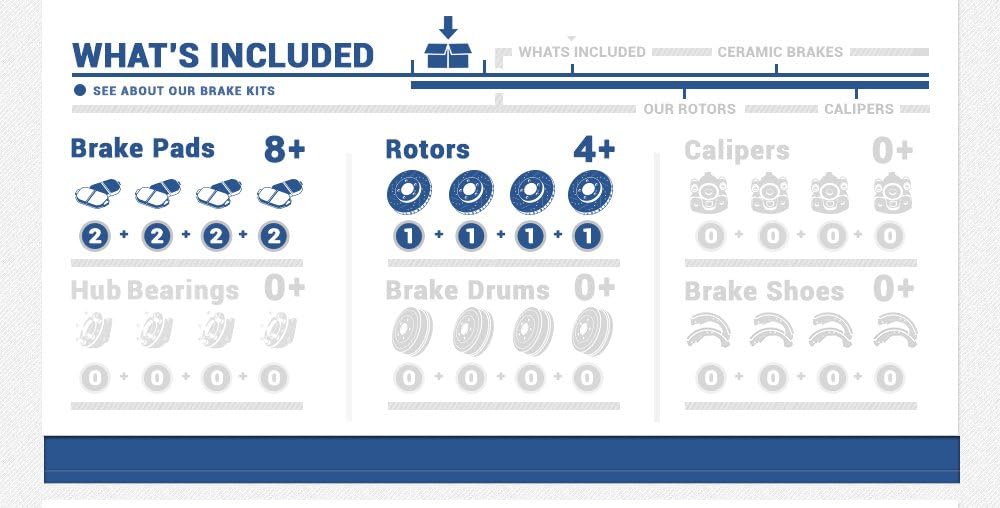 FRONT + REAR Rotors + Ceramic Pads + Clips S18889