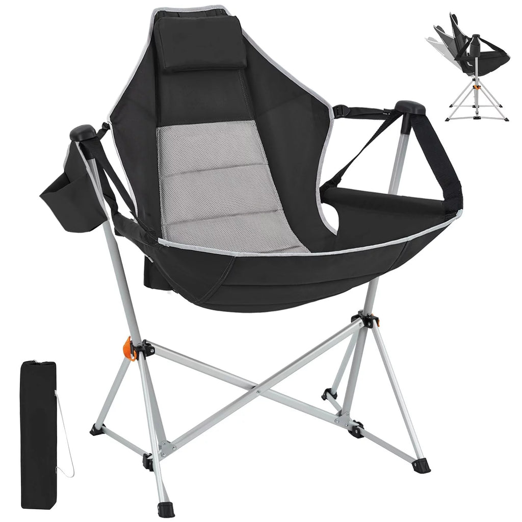 Rocking Camping Chair with Wide Seat, 265 lbs Capacity J64114