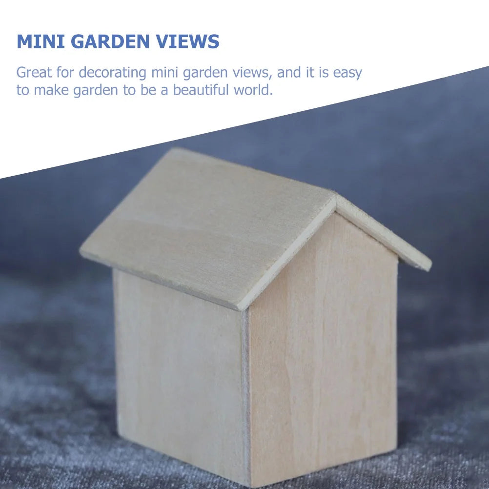 Miniature House Model Wood Ornament U750