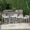Matte White Iron Patio Bar Stool I488