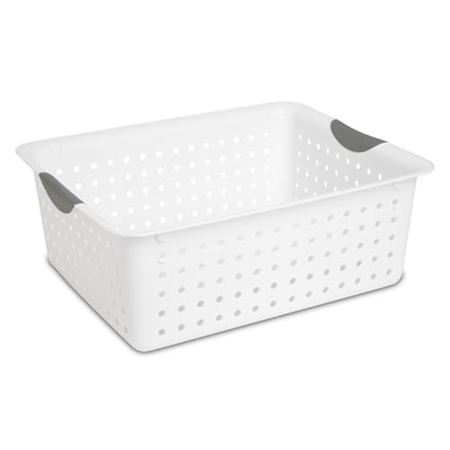 6-Pack White Plastic Storage Basket A964