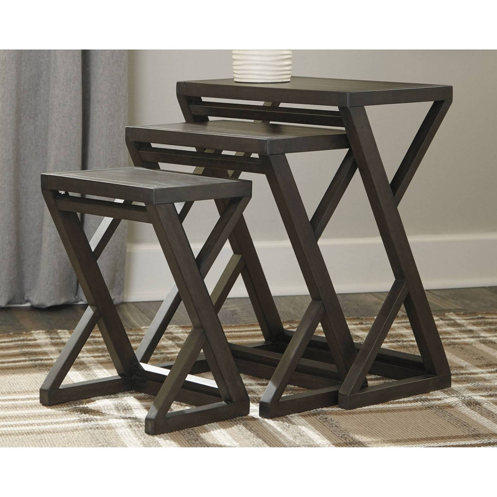 Set of 3 Brown Accent Table X570382