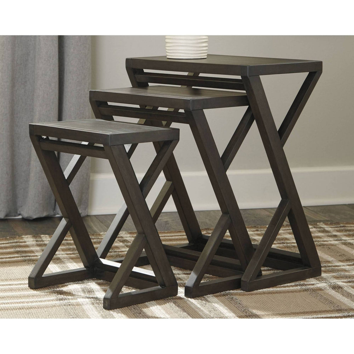 Set of 3 Brown Accent Table X570382