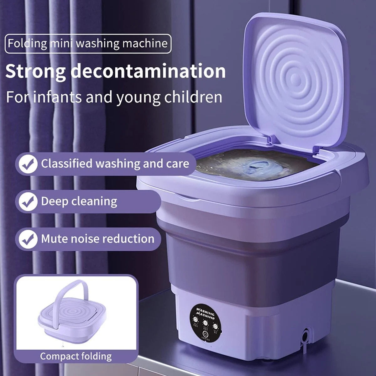 8L Folding Portable Mini Washing Machine K9508