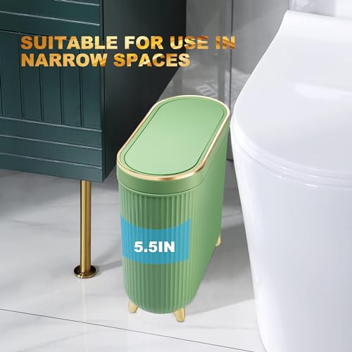 3.1 Gallon Narrow Plastic Trash Can with Lid N560