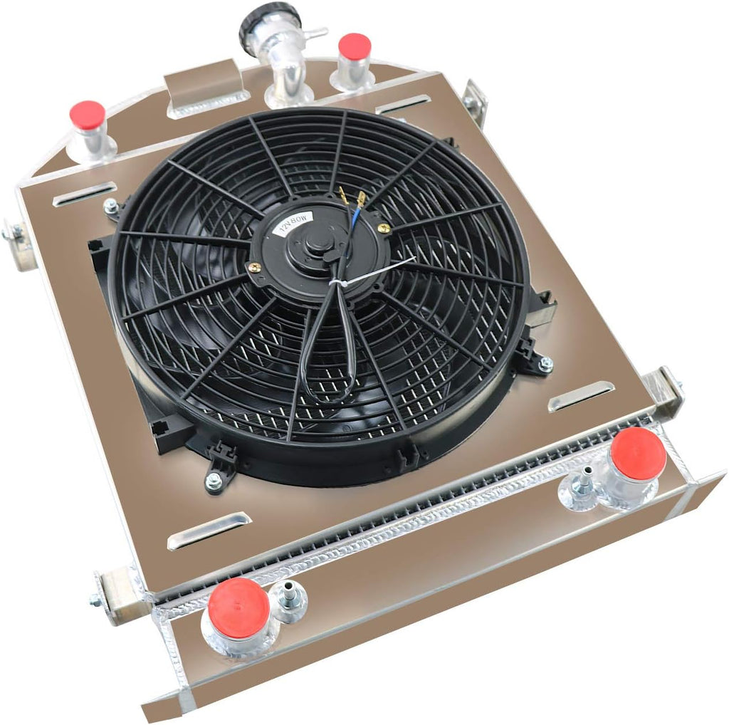 4 Row Aluminum Radiator with Shroud Fan Relay Y615