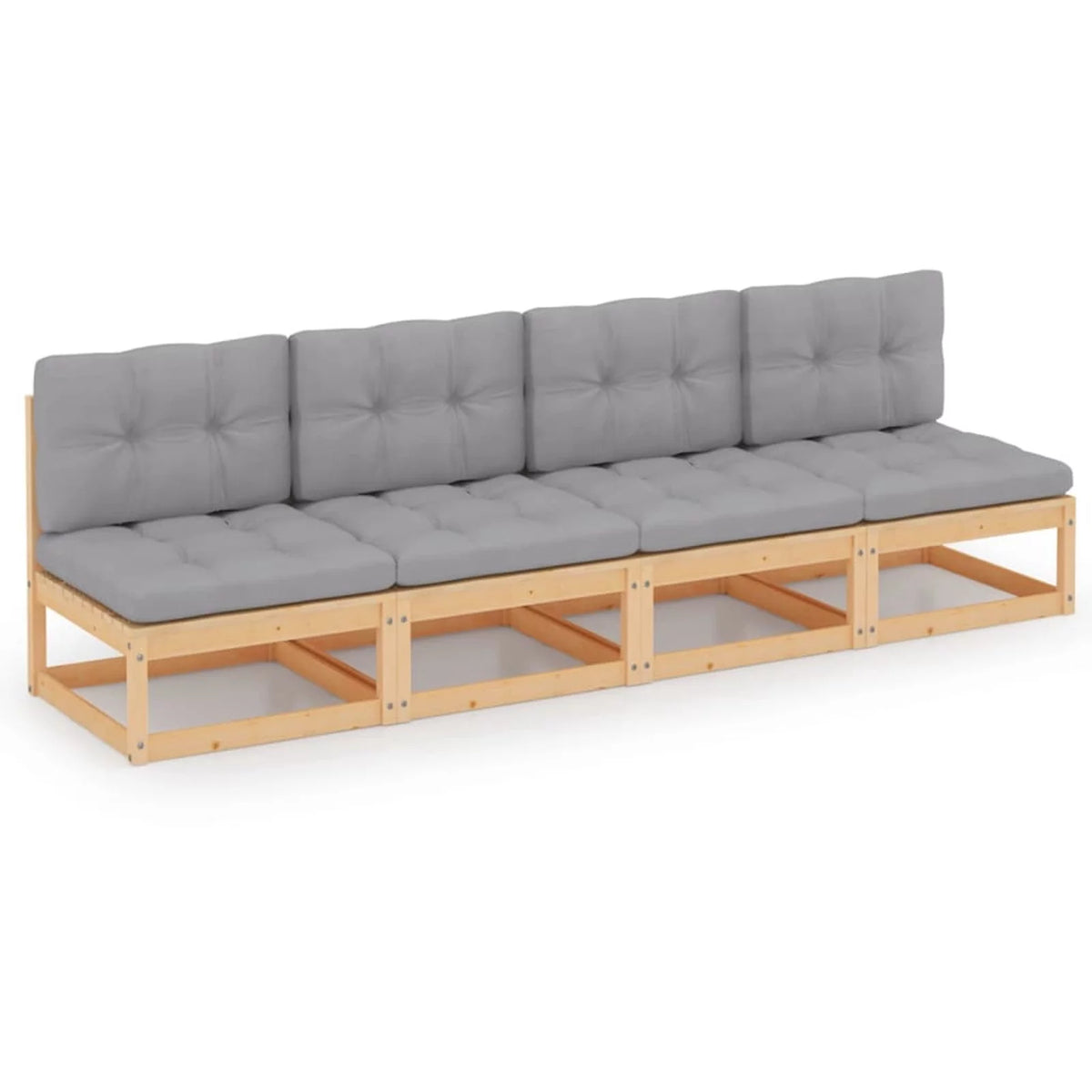 4-Seater Patio Sofa with Cushions Solid Wood Pine P340424