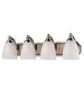 4 Light Bath Lighting with Satin Nickel White Swirl Glass 27 in 240 Watts M889