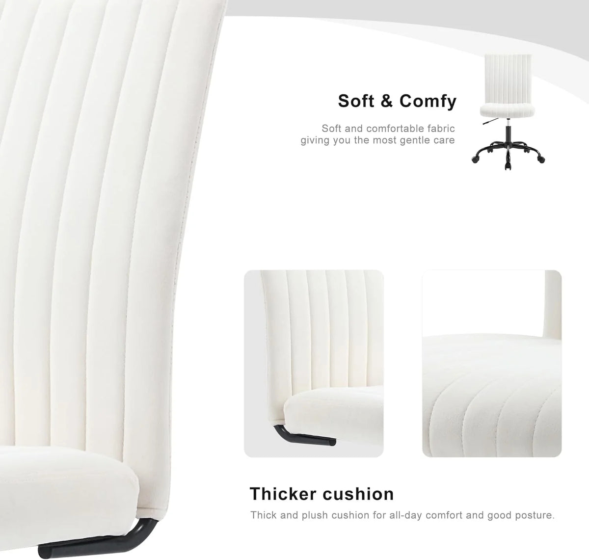 Velvet Swivel Desk Chair with Wheels N219123
