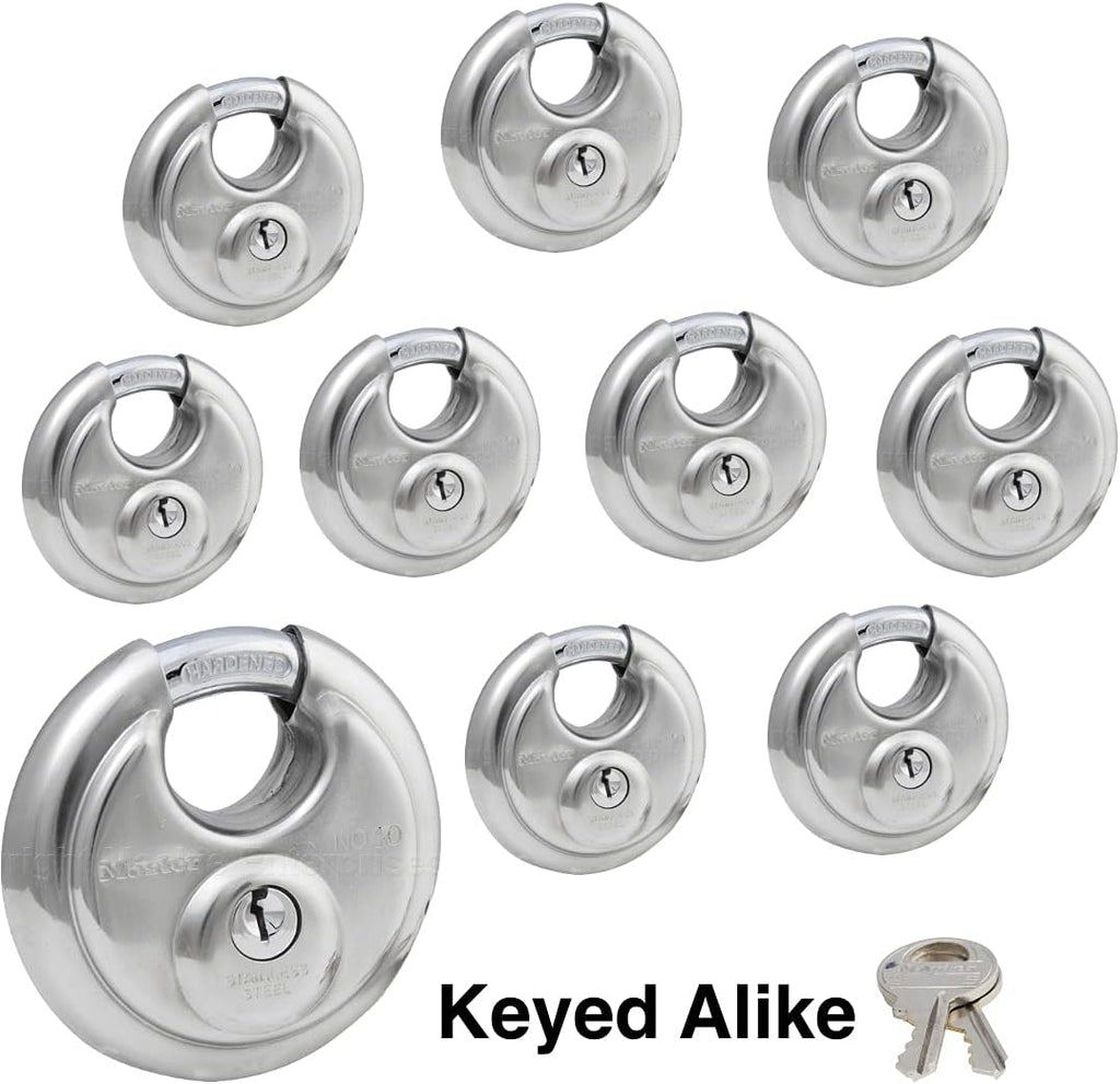 8 Keyed Alike Stainless Steel Padlocks F95252