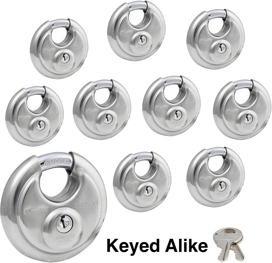 8 Keyed Alike Stainless Steel Padlocks F95252