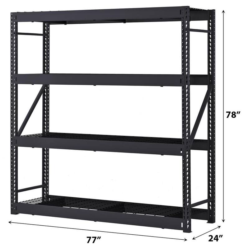 4-Tier Steel Garage Storage Shelving Unit in Black N7294