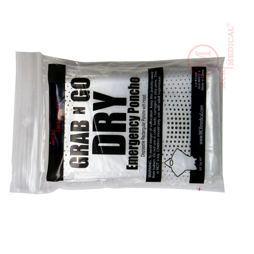 Clear Emergency Rain Ponchos with Hood W360077