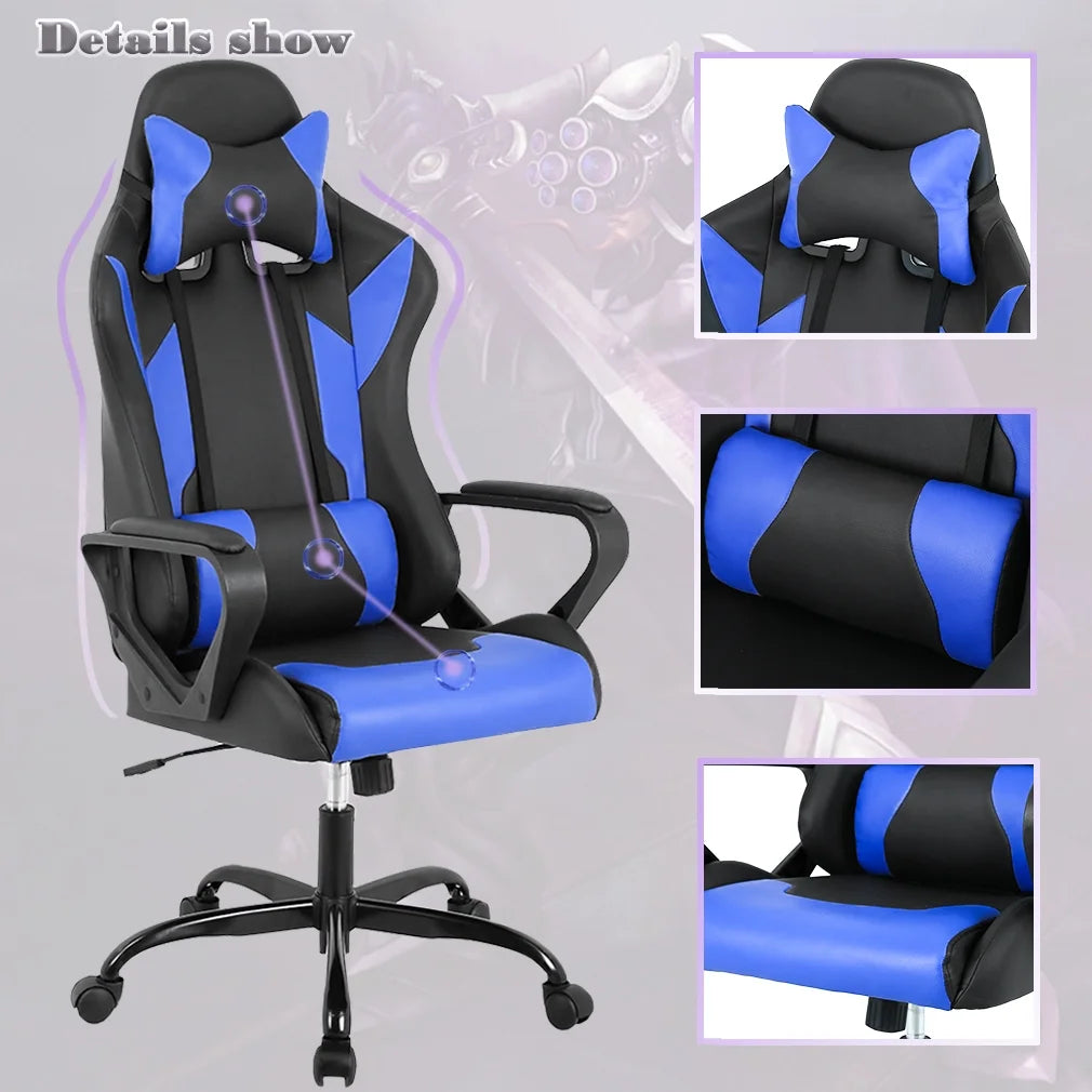 Blue Swivel Gaming Chair L444