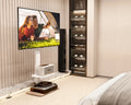 Floor TV Stand for 32-70 Inch Flat or Curved TVs, Height Adjustable, White D560582