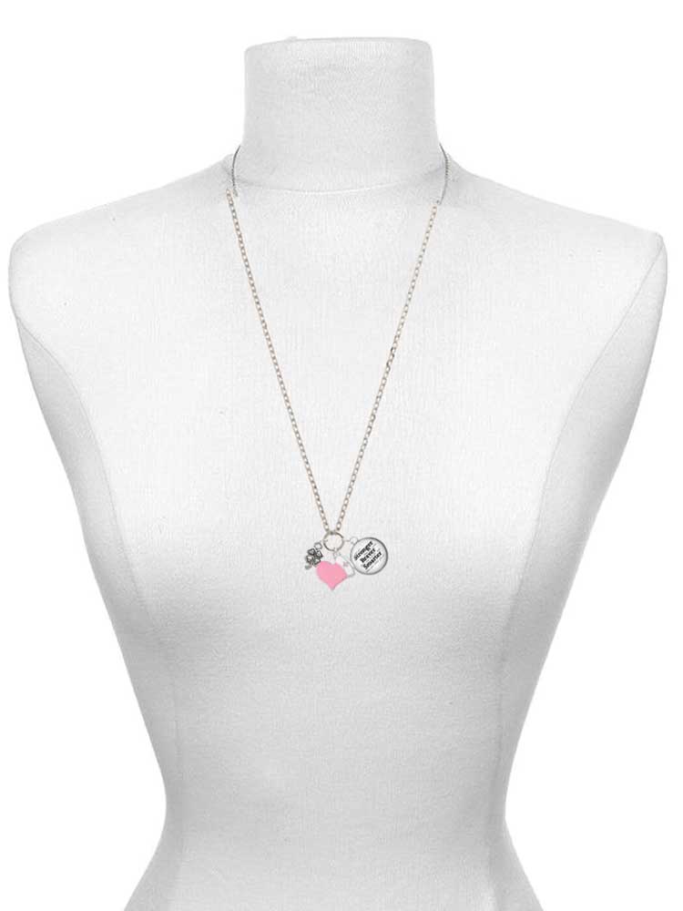 Hot Pink Four Leaf Clover Nurse Necklace R97258