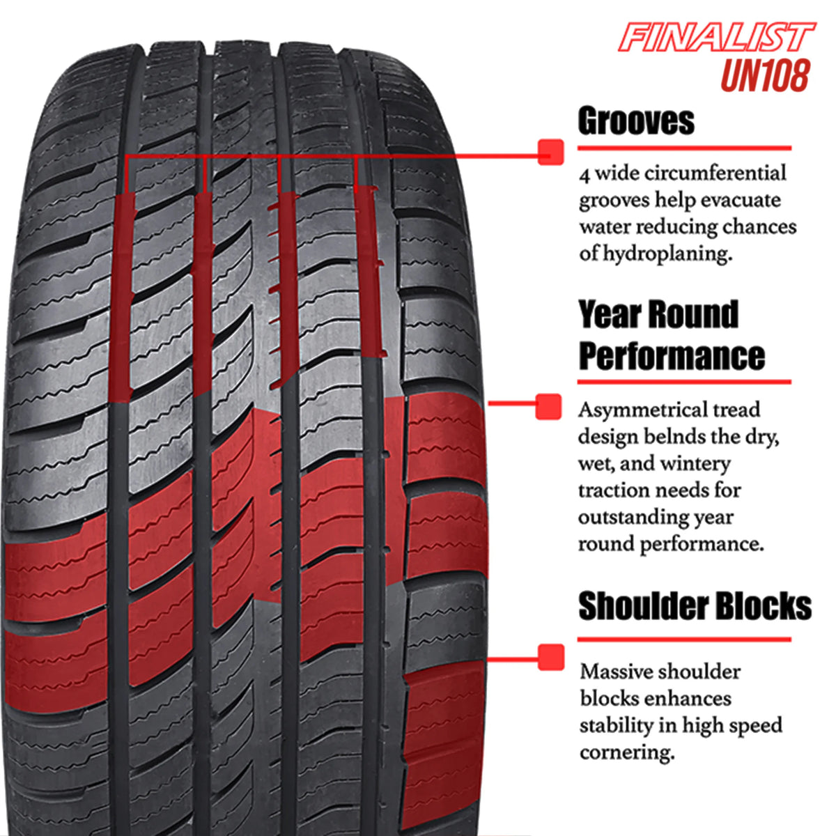 All Season 235/55R19 101V High Performance Tire D257