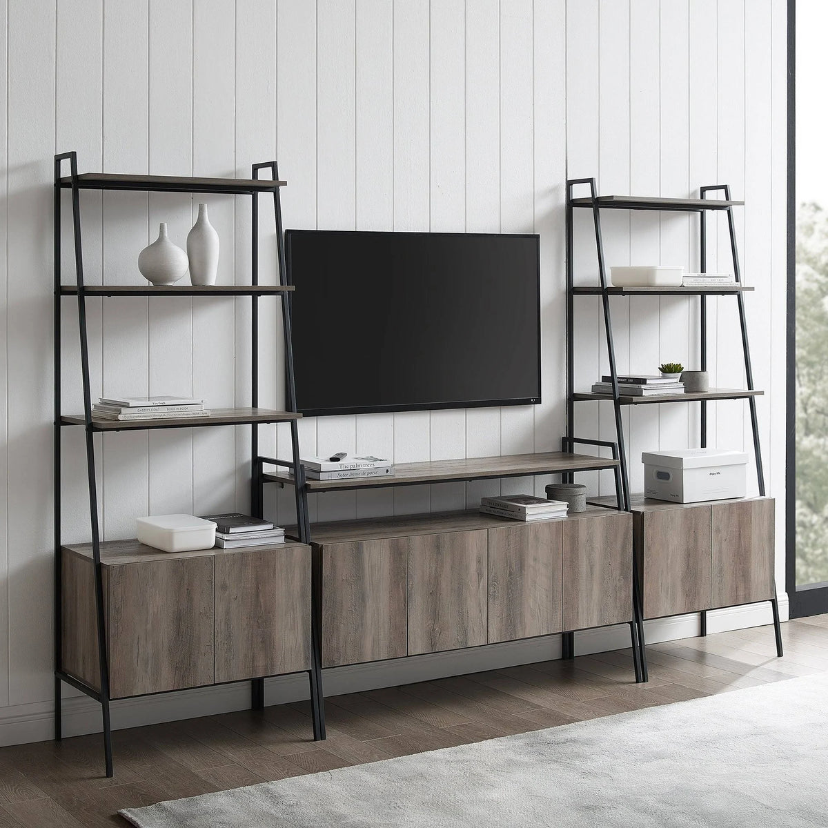 3-Piece Ladder Storage Entertainment Wall - Mocha N32888